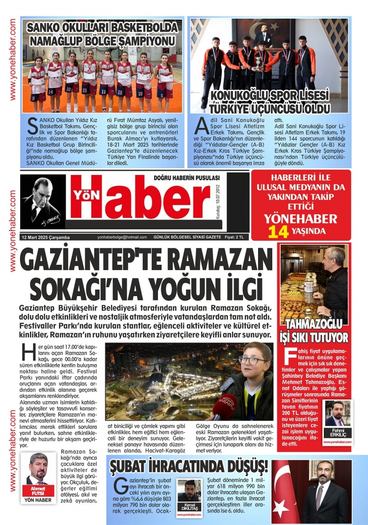 12 Mart 2025 - Çarşamba